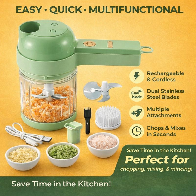 4 in 1 Portable Electric Vegetable Chopper